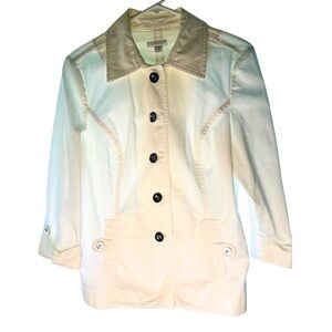 Charter Club White Button-Up Utility Jacket – Size Large